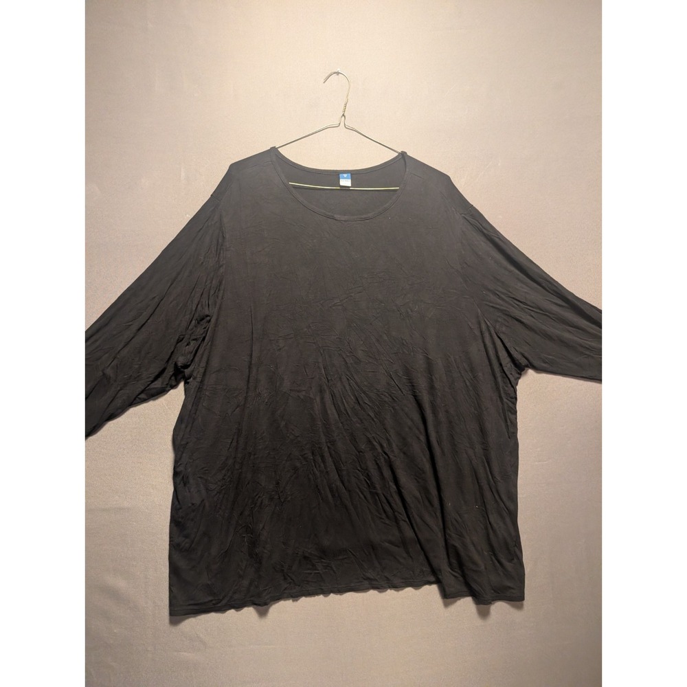 Old Navy Luxe Oversized Blouse Top Womens 3X Black Round Neck Streetwear Casual